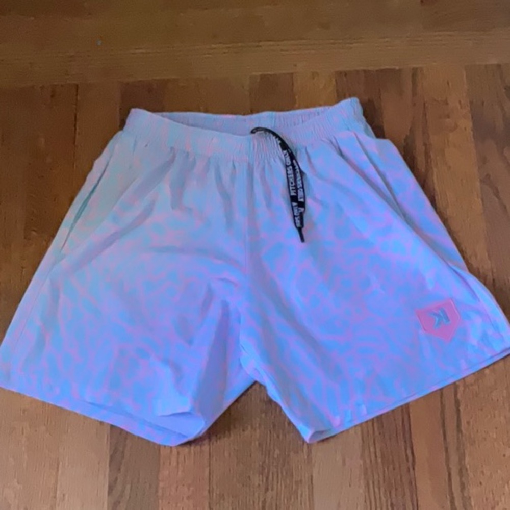 Blue Athletic Shorts with Drawstring Waistband